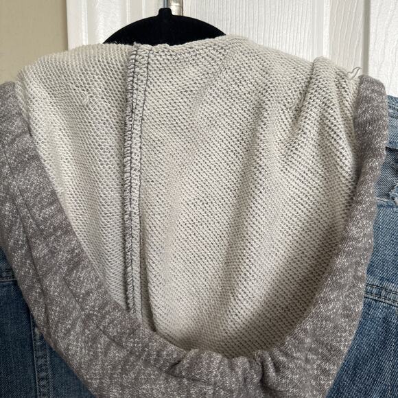 Free People Denim and Knit Hoodie Jacket Small - Picture 8 of 10